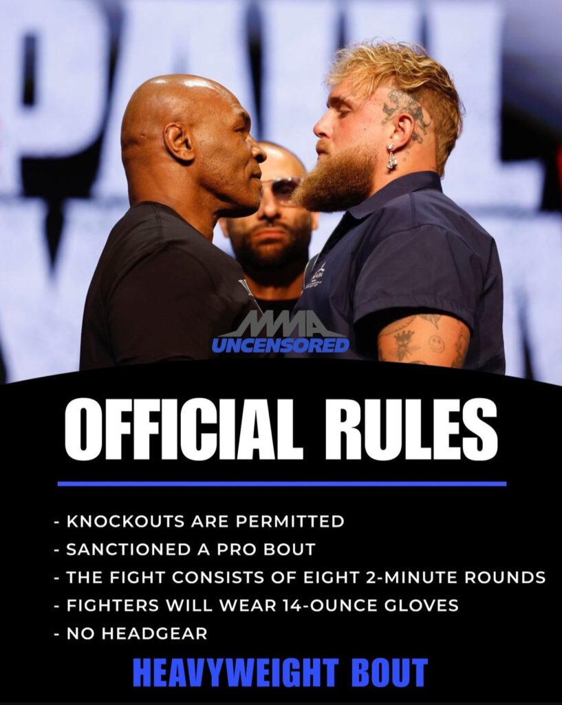 Mike Tyson vs Jake Paul Fight Rules